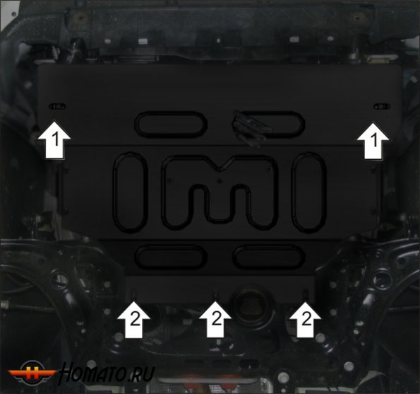 Защита картера SEAT Leon 2012-2015 | двигатель + КПП, 2 мм, сталь | MOTODOR | 72303