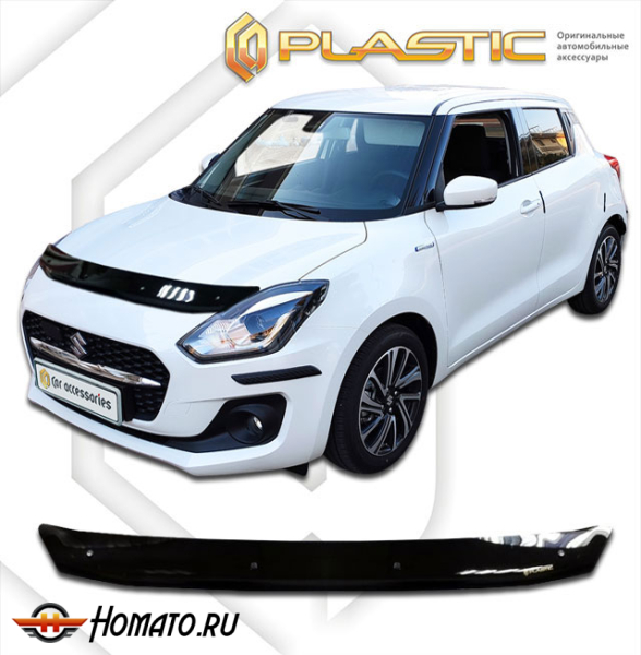 Дефлектор капота Suzuki Swift 5 2016- (ZC33S, ZC83S, ZC43S, ZC53S, ZD53S, ZD83S, ZC13S.) | черный