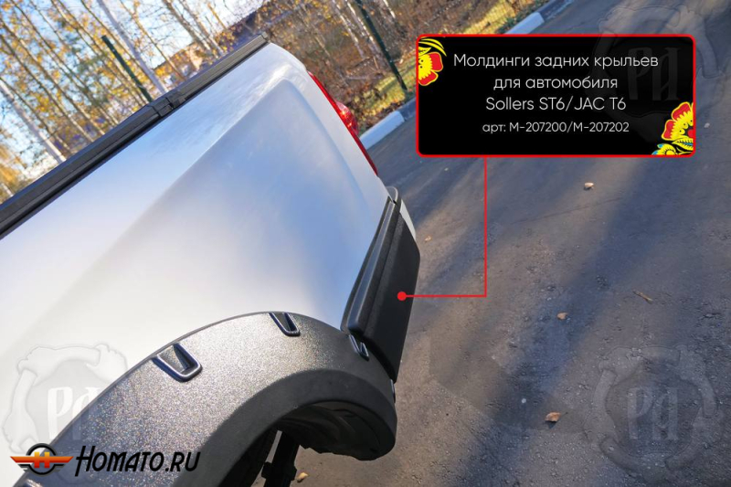 Молдинги на задние крылья для Sollers ST6 | шагрень