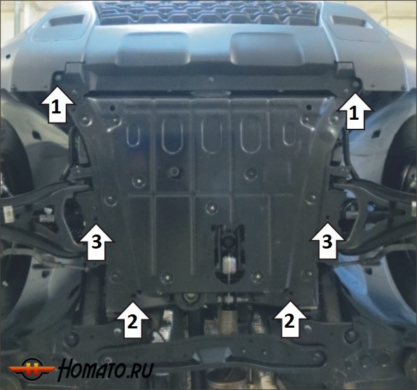 Защита картера Renault Duster 2021-2022 | двигатель + КПП + передний бампер, 2 мм, сталь | MOTODOR | 71702
