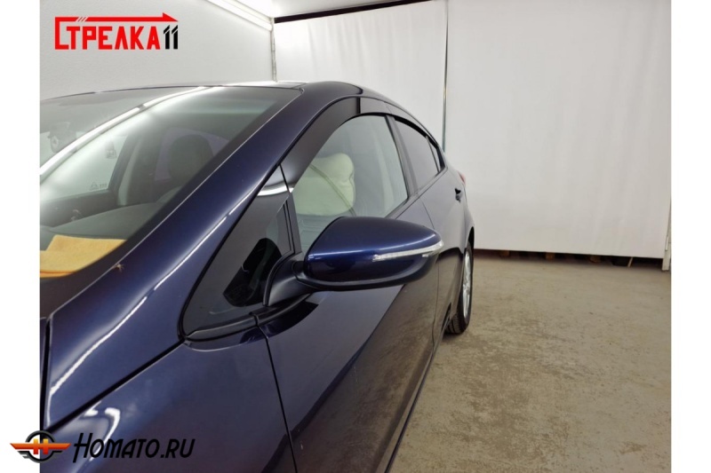 Дефлекторы Kia Cerato 3 2013+ | премиум, плоские, 2D