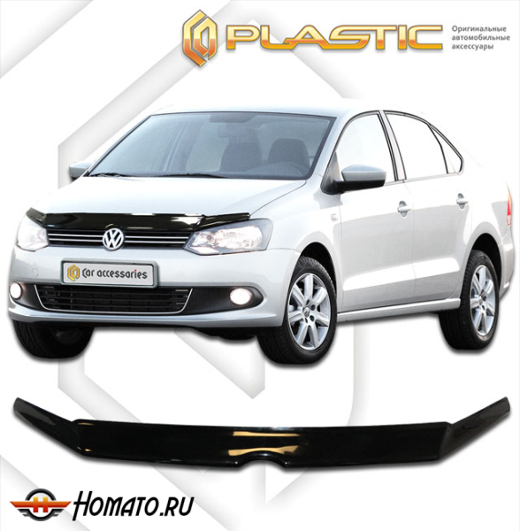 Дефлектор капота Volkswagen Polo 5 седан 2010-2015 | черный