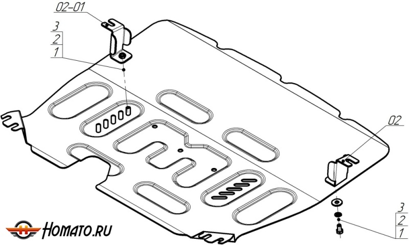 Защита картера LIVAN X6 Pro 2023- | двигатель + КПП, 2 мм, сталь | MOTODOR | 74703