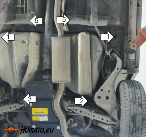 Защита картера Nissan X-Trail 2015-2022 | топливный бак, 3 мм, сталь | MOTODOR | 11414