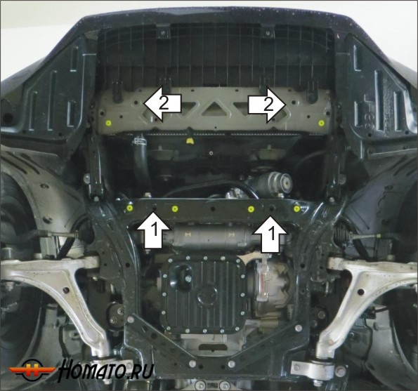 Защита картера Lexus GS 350 2012-2020 | двигатель + электропроводка, 3 мм, сталь | MOTODOR | 15009