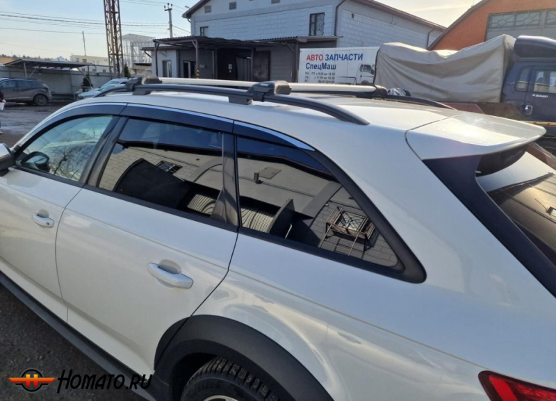 Дефлекторы Audi A4 (B9) 2015+ универсал / Allroad | с хром молдингом, из 6 частей, премиум, плоские, 2D