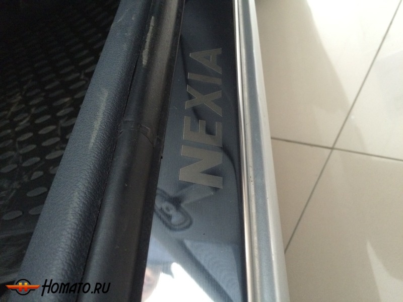 Накладки на пороги Daewoo Nexia N100 1996-; N150 2008- | нержавейка, INOX, 4 штуки