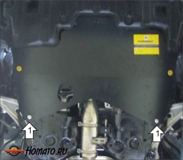 Защита картера Nissan Teana 2008-2014 | двигатель + КПП, 2 мм, сталь | MOTODOR | 01443
