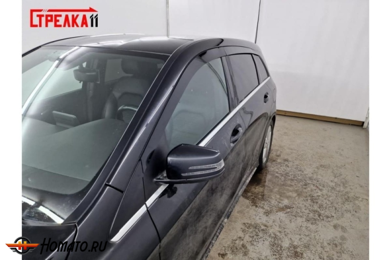 Дефлекторы Mercedes B-class (W246) 2012-2018 | из 8 частей, премиум, плоские, 2D