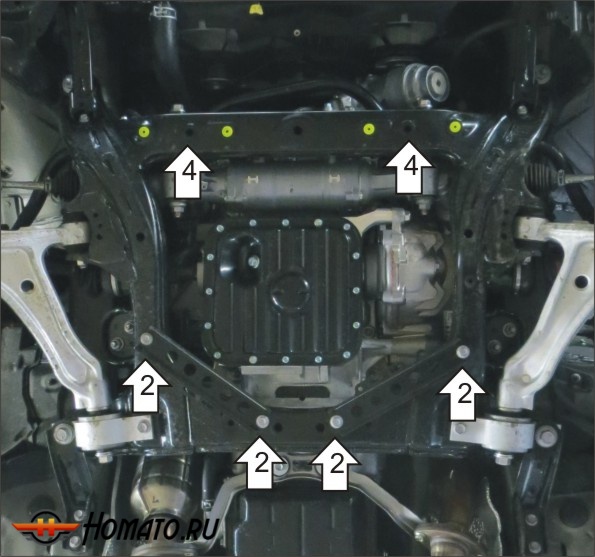 Защита картера Lexus GS 350 2008-2012 | двигатель, 3 мм, сталь | MOTODOR | 15010