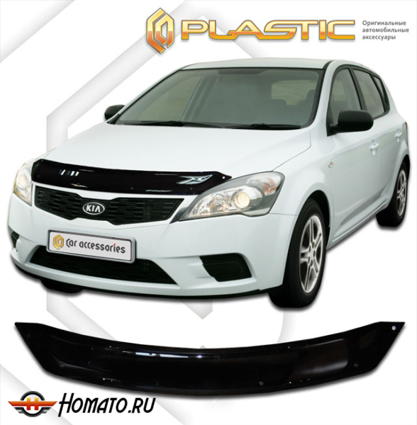 Дефлектор капота Kia Ceed 1 2011 | черный
