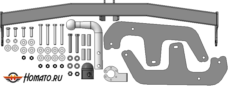 Фаркоп Renault Sandero Stepway 2009-2014 | шар A - оцинкованный, нагрузка 50/900 | АвтоСтандарт | R104A