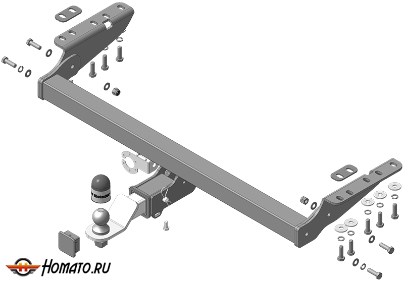 Фаркоп Foton Tunland G7 2024- | шар E - быстросъемный под квадрат, нагрузка 100/2000 | MOTODOR | 97502-E
