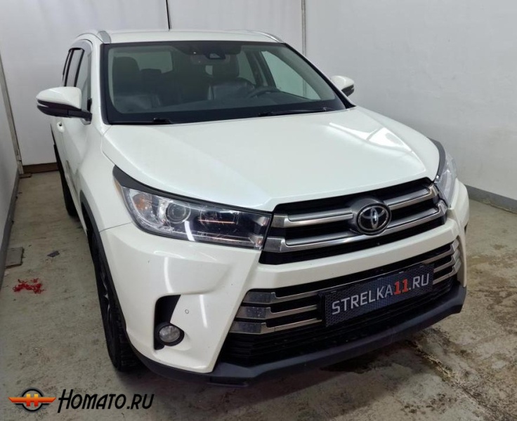 Накладки на фары для Toyota Highlander 3 2013-2020 | 2 штуки, декор