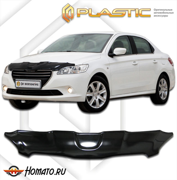 Дефлектор капота Peugeot 301 2012- | черный