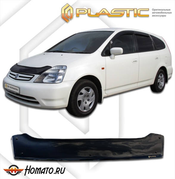 Дефлектор капота Honda Stream 1 2000-2004 (RN1-RN5) | черный