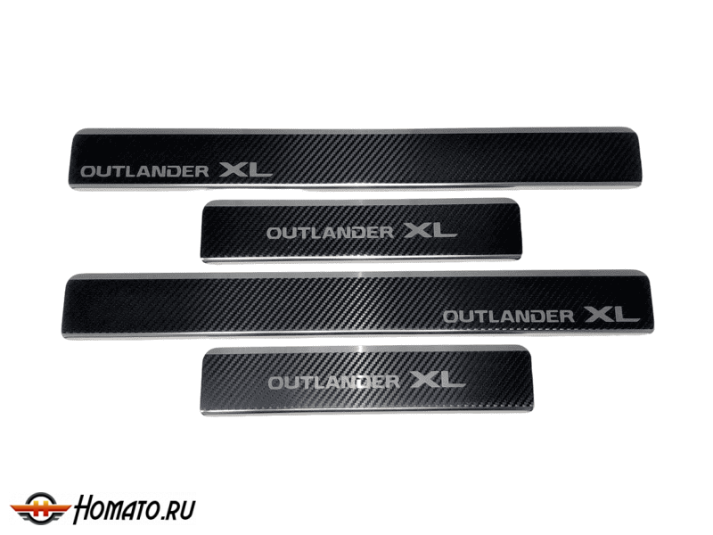 Накладки на пороги Mitsubishi Outlander XL 2007-2012 | нержавейка, INOX, 4 штуки
