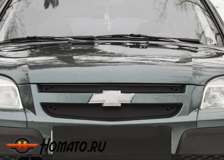 Зимняя заглушка (верхняя) решетки радиатора для Chevrolet Niva Bertone 2009+ | шагрень