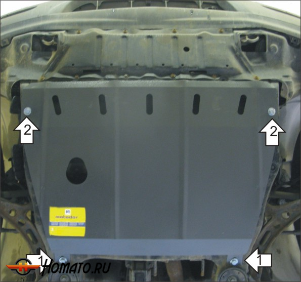 Защита картера Toyota Harrier 1998-2003 | двигатель + КПП, 2 мм, сталь | MOTODOR | 05001