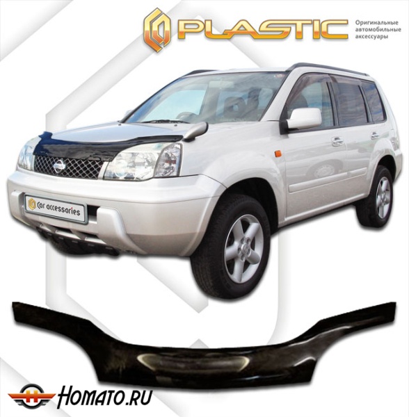 Дефлектор капота Nissan X-Trail 2000-2006 (T30) | черный