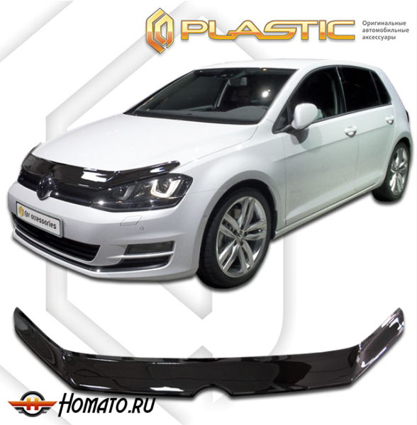 Дефлектор капота Volkswagen Golf 7 2012-2016 | черный
