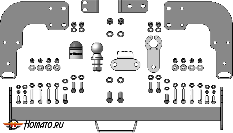 Фаркоп Mercedes-benz Sprinter 1995-2002 | шар FE - оцинкованный, нагрузка 100/2000 | MOTODOR | 91202-FE