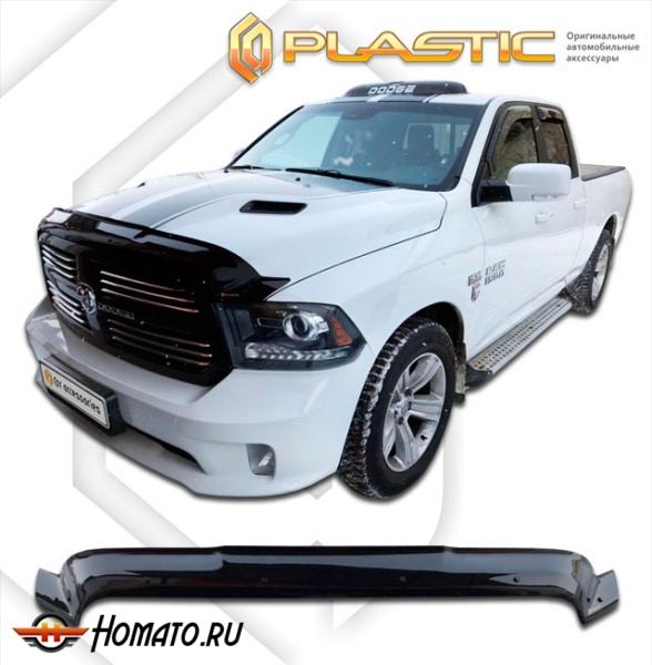 Дефлектор капота Dodge Ram 1500 Crew Cab, Short Box 2008-2012 (DJ/DS) | exclusive, черный