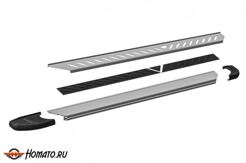 Пороги алюминиевые Mitsubishi L200 (2015-2022) | Slitkoff