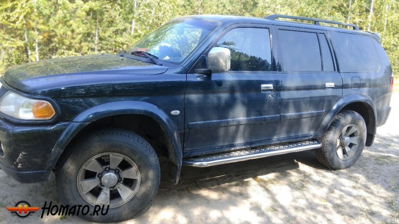 Пороги подножки Mitsubishi Pajero Sport 1 1998-2008 | алюминиевые или нержавеющие