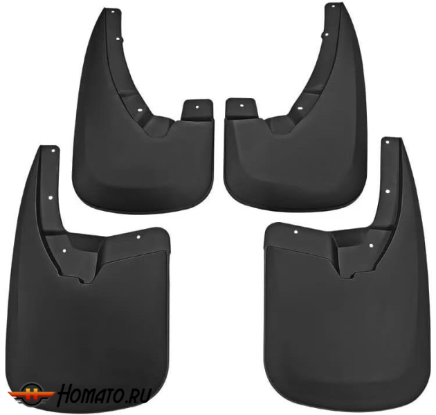 Брызговики OEM для RAM 1500 (DJ/DS) 2008-2019 / Ram 1500 Classic 2019+ | без штатных расширителей | комплект: передние+задние