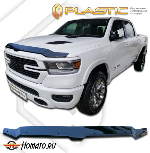 Дефлектор капота Ram 1500 Crew Cab, Short Box 2023- | exclusive, черный