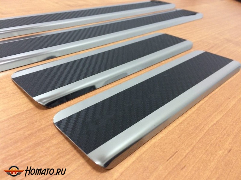 Накладки на пороги Ниссан Патфайндер R51 2005-2014 | нержавейка, INOX