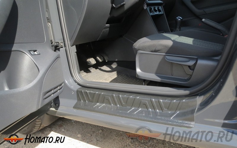 Накладки на внутренние пороги дверей для Volkswagen Polo V 2009+/2014+ | шагрень