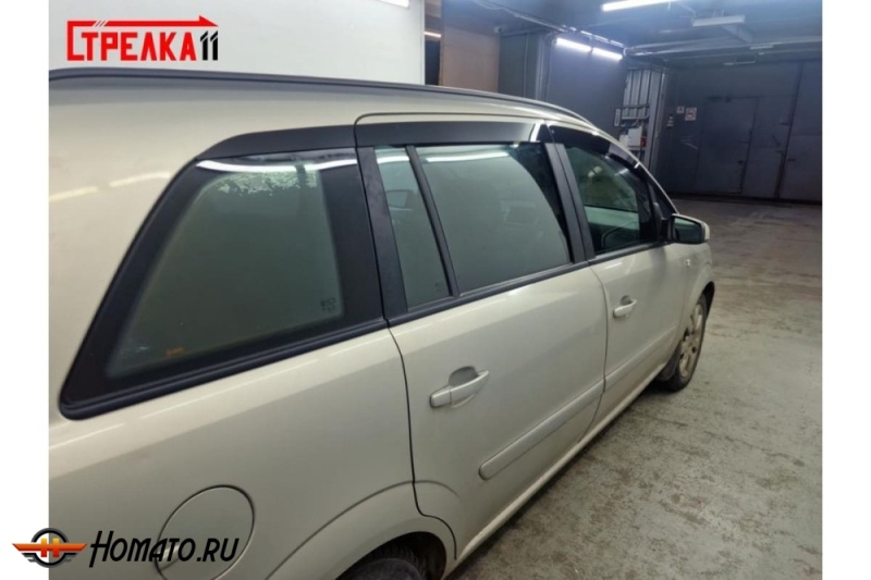 Дефлекторы Opel Zafira 2 2005-2014 | из 8 частей, премиум, плоские, 2D