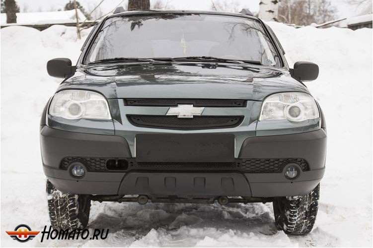 Защитная сетка решетки переднего бампера Chevrolet Niva Bertone 2009-2019 | пластик, низ