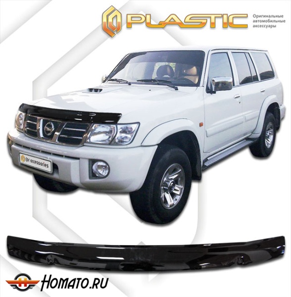 Дефлектор капота Nissan Patrol 1997-2004 (Y61) | черный