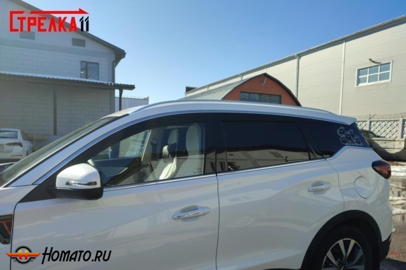 Дефлекторы Chery Tiggo 7 2019+ | из 6 частей, премиум, плоские, 2D