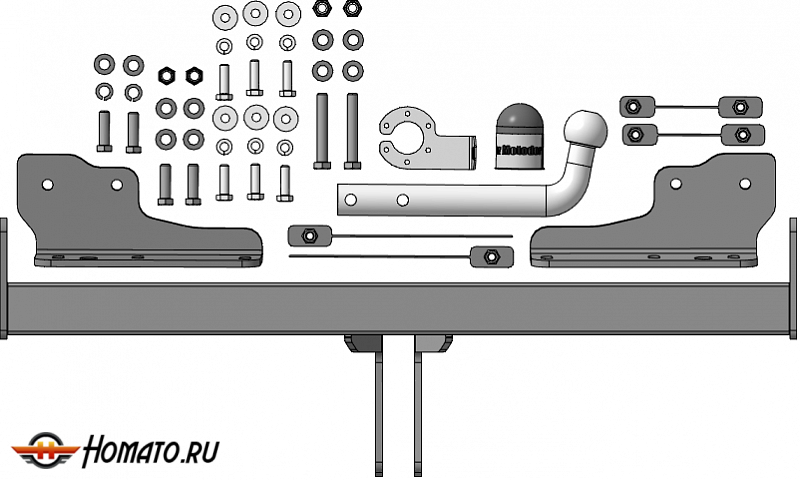 Фаркоп Changan CS75 Plus 4 2025+ | шар A - оцинкованный, нагрузка 50/1250 | MOTODOR | 97209-A