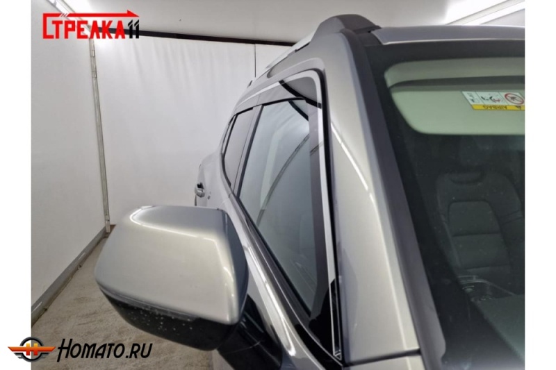 Дефлекторы Хавал Н7 2025+ | с хром молдингом, из 6 частей, премиум, плоские, 2D