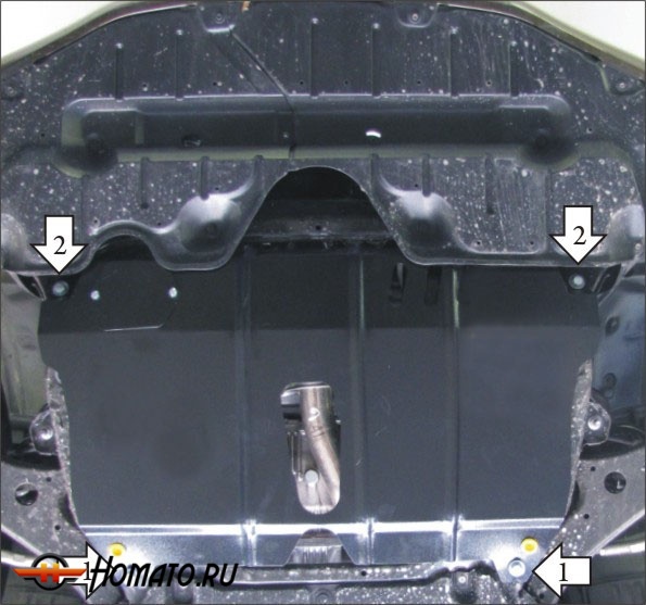 Защита картера Toyota Venza 2008-2012 | двигатель + КПП, 2 мм, сталь | MOTODOR | 72538