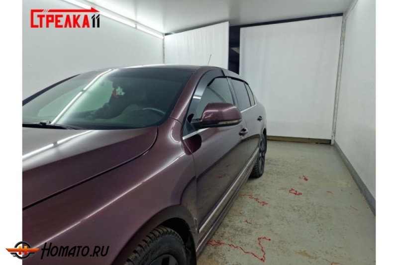Дефлекторы Skoda Superb 2009-2015 лифтбек | премиум, плоские, 2D