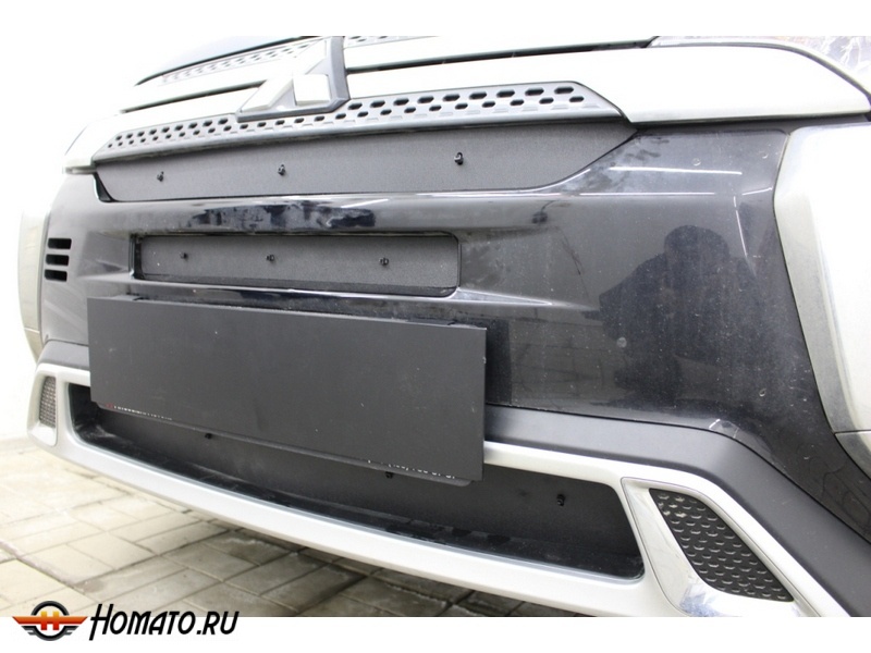 Зимняя защита радиатора Mitsubishi Outlander 3 2019+ рестайл | на стяжках