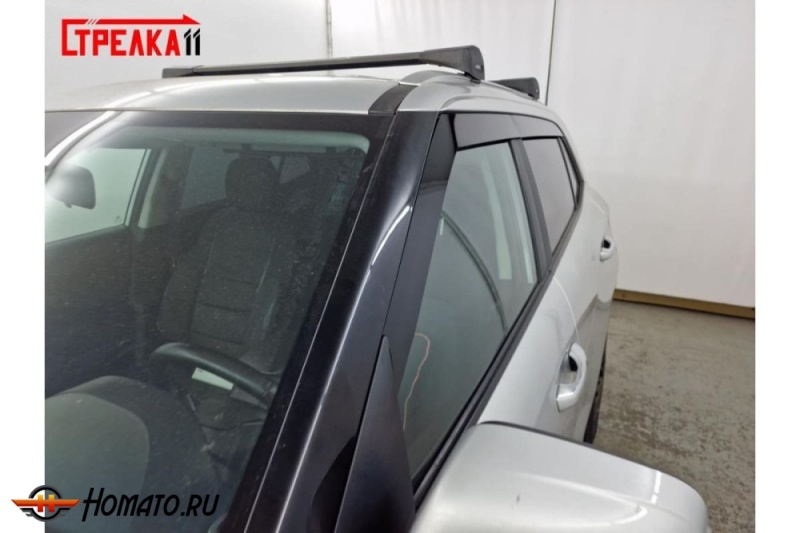 Дефлекторы Hyundai Creta 2 2021+ | из 4 частей, премиум, плоские, 2D