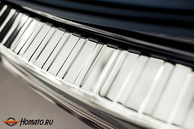 Накладка на задний бампер для Mercedes V-class (W447) 2015+ | зеркальная нержавейка, с загибом, серия Piano