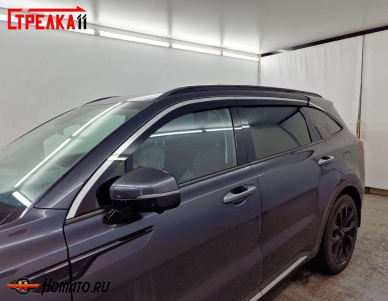Дефлекторы KIA Sorento 4 2020-/2023- | премиум, плоские, 2D