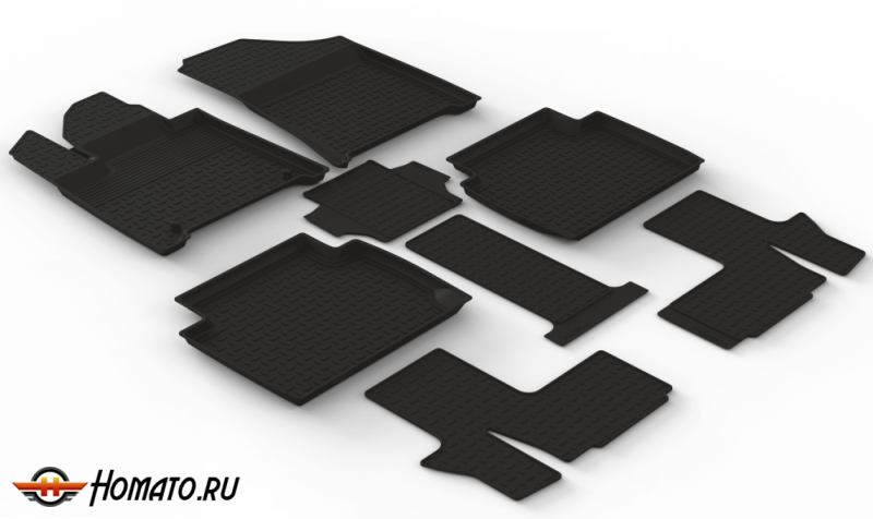 Резиновые коврики Хендай Санта Фе 5 2024+ | с высокими бортами | Seintex