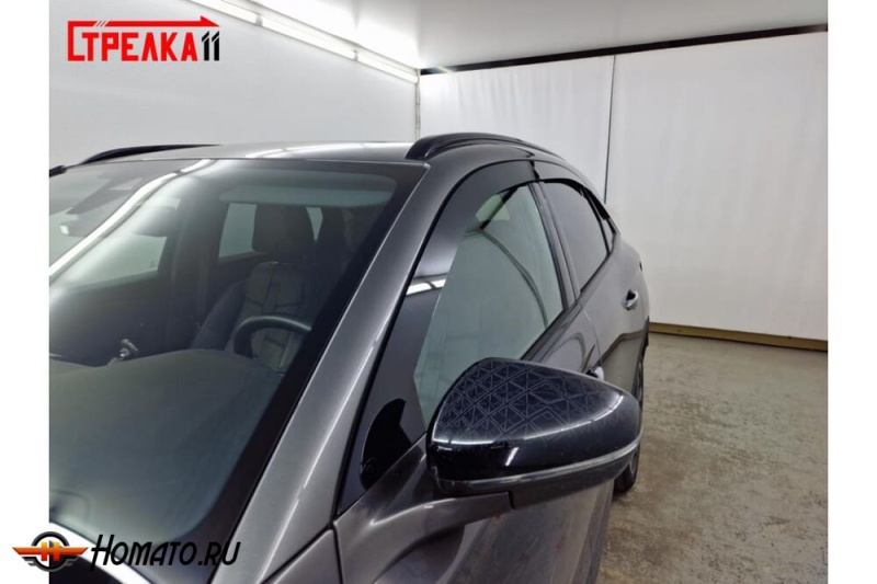Дефлекторы Citroen DS7 2017+/2022+ | из 6 частей, премиум, плоские, 2D