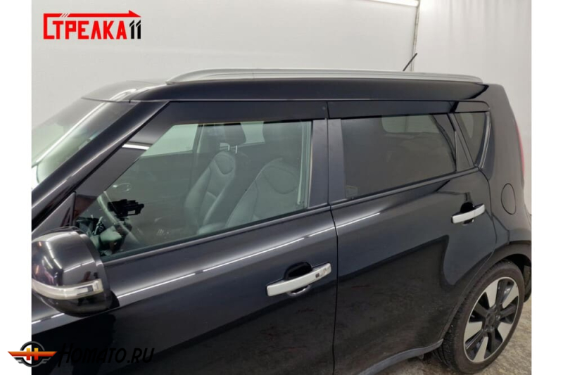 Дефлекторы Kia Soul 2 2014-2018 | из 6 частей, премиум, плоские, 2D