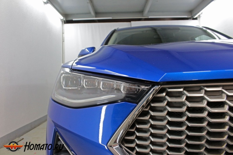Накладки на фары для Хавал Ф7Х 2019-2024 | 2 штуки, декор