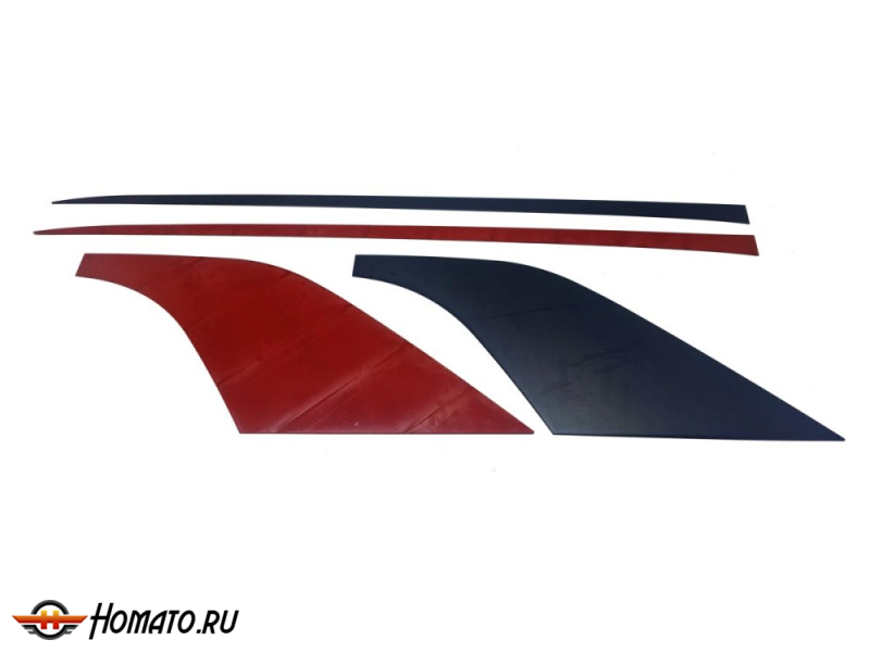 Накладки на задние стойки и крышу для Хендай Крета 2 2021+ | 4 штуки, декор